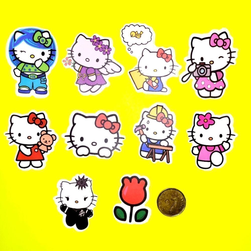 3/$20 Brand New 10x Sanrio Hello Kitty Waterproof Stickers y